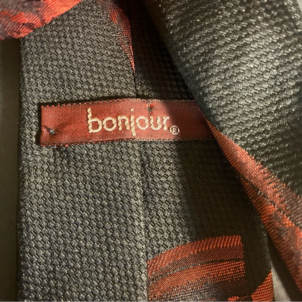 Bonjour Vintage‎ Rustic Bold Abstract 50% Poly Jacquard Feel Neck Tie